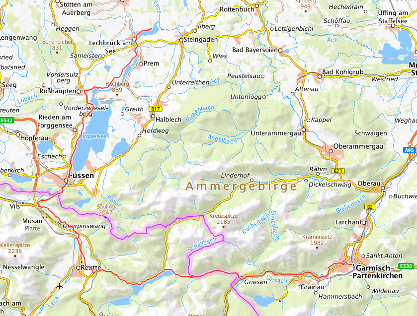 Openstreetmap: Deutschland p langs