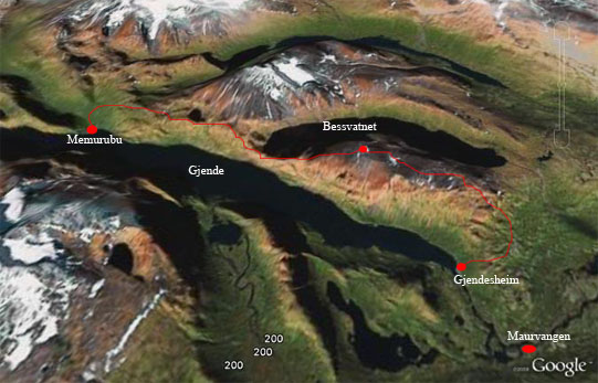 Googleearth: Besseggengrat