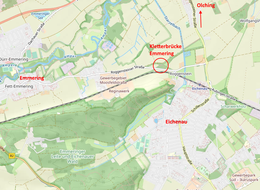 Openstreetmap: Kletterbrücke Emmering