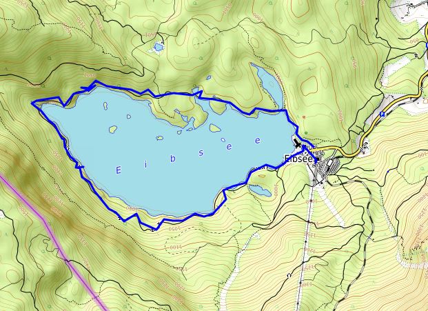 Openstreetmap: Eibsee-Umrundung