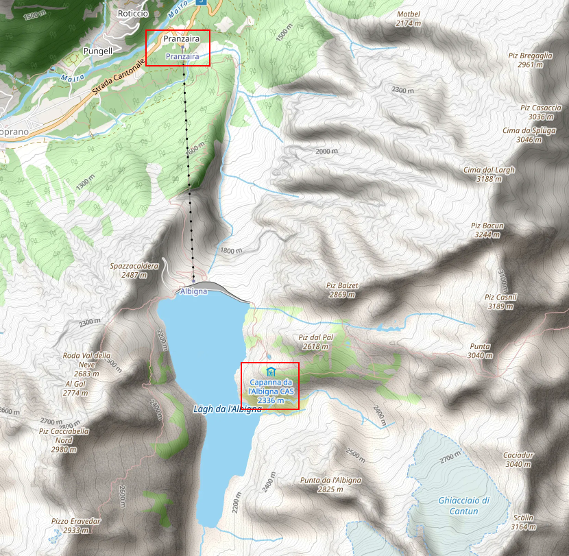Openstreetmap: Albigna-Hütte