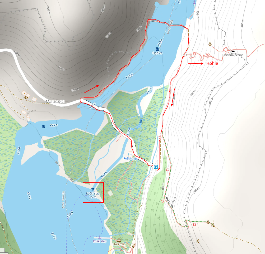 Openstreetmap: Roški Slap