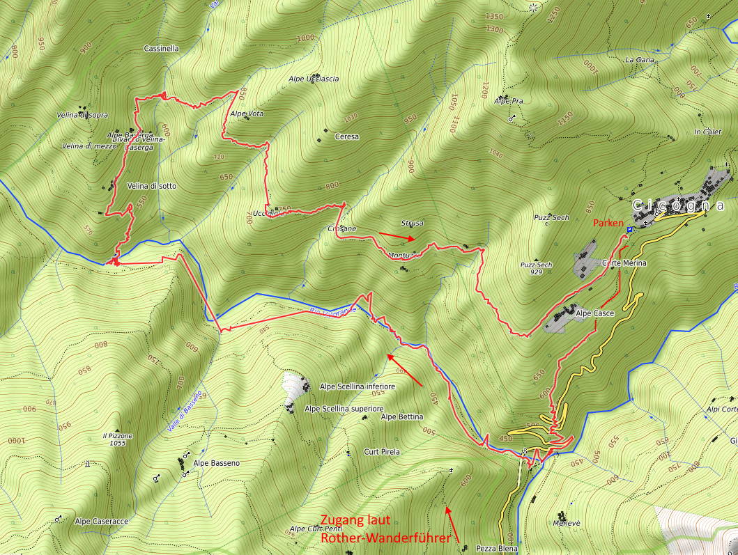 Openstreetmap: Canyons des Rio Val Grande