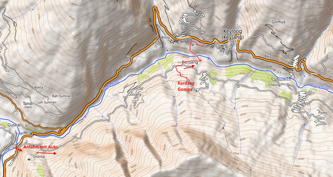 Openstreetmap: Kardang Gompa - Keylong