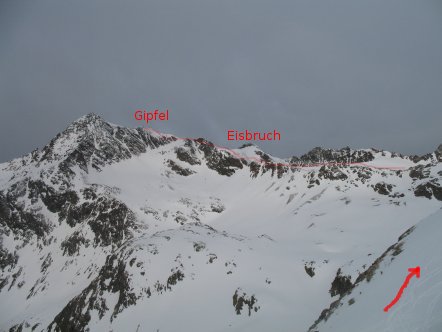 Breiter Grieskogel vom Aufstieg zum Gletscher aus gesehen