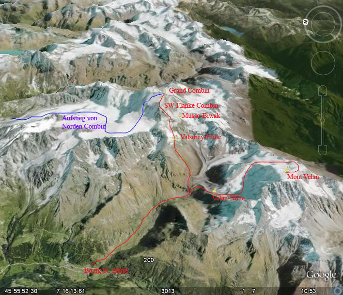 Google-Earth: Grand Combin, Mont Velan