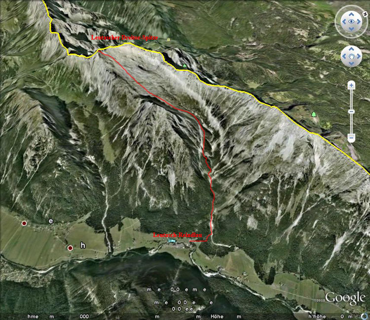 Google-Earth: Leutascher Dreitorspitze