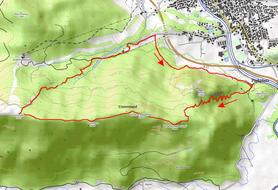 Openstreetmap: Brunnbergkamm