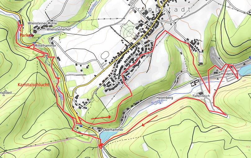 Openstreetmap: Karlstalschlucht