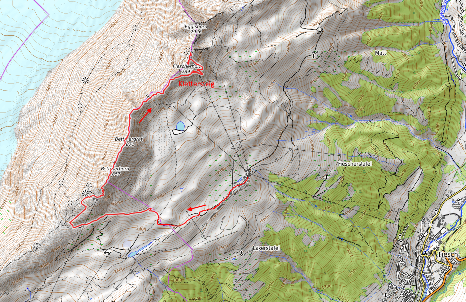 Openstreetmap: Bettmerhorn - Eggishorn