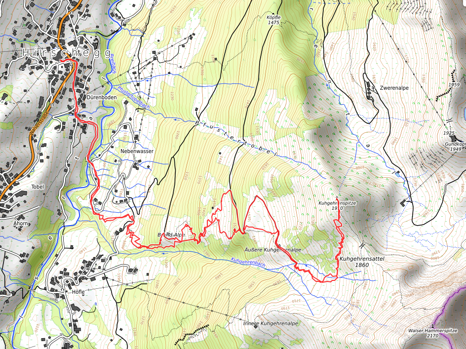 Openstreetmap: Kuhgehrenspitze