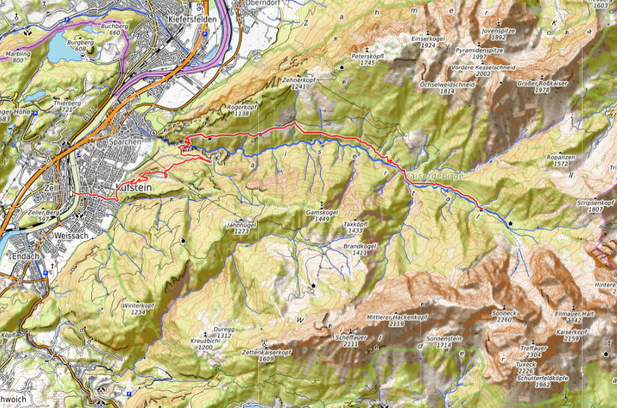 Openstreetmap: Kufstein - Duxer Köpfl - Hinterbärenbad